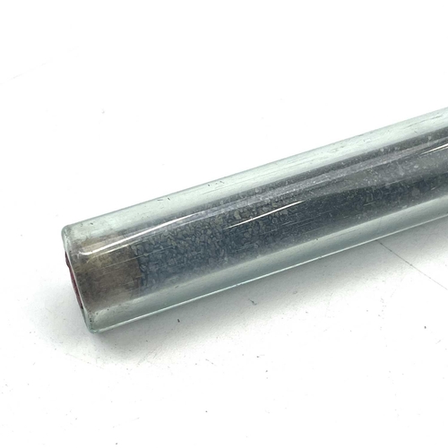 182 - An original glass tube demonstrating tin processing and refining, length 28cm.