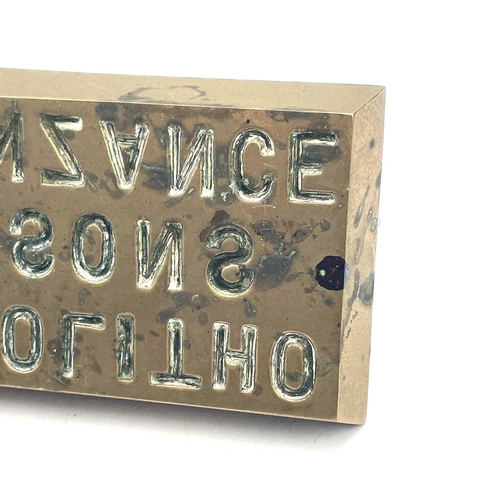 184 - A Bolitho & Sons Penzance brass tin hot mark, 7.5 x 12cm