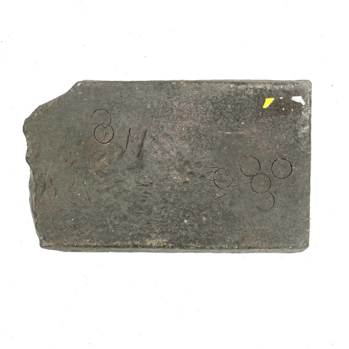 193 - A 19th century Redruth end of tin ingot, length 19cm.