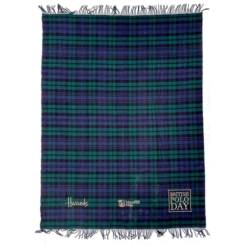 204 - A Johnstons of Elgin Harrods Polo Day blanket 190cm x 150cm.