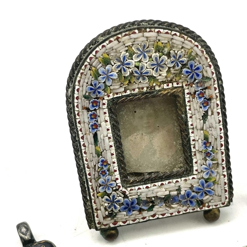 244 - A Russian silver and enamel cross, probably 19th century, decorated to both faces, height 5cm, toget... 