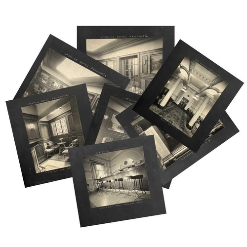 248 - A group of eight black and white photos circa 1930s of rooms at the North British Hotel Glasgow and ... 