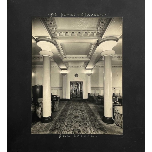 248 - A group of eight black and white photos circa 1930s of rooms at the North British Hotel Glasgow and ... 