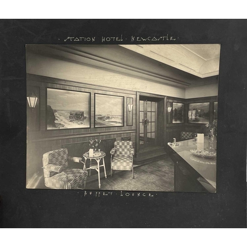 248 - A group of eight black and white photos circa 1930s of rooms at the North British Hotel Glasgow and ... 