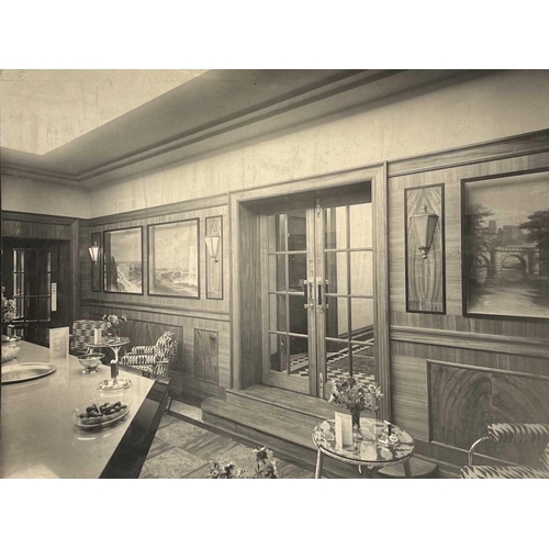 248 - A group of eight black and white photos circa 1930s of rooms at the North British Hotel Glasgow and ... 