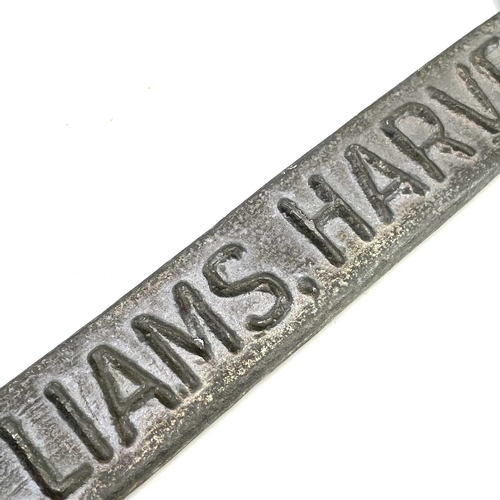 254 - A Williams, Harvey & Co Ltd Mellanear tin ingot bar, length 40cm.