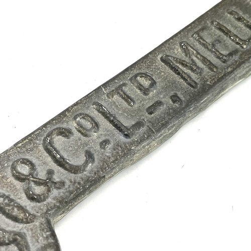 254 - A Williams, Harvey & Co Ltd Mellanear tin ingot bar, length 40cm.