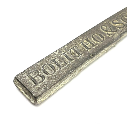 256 - A Bolitho & Sons Penzance tin ingot bar length 35.5cm