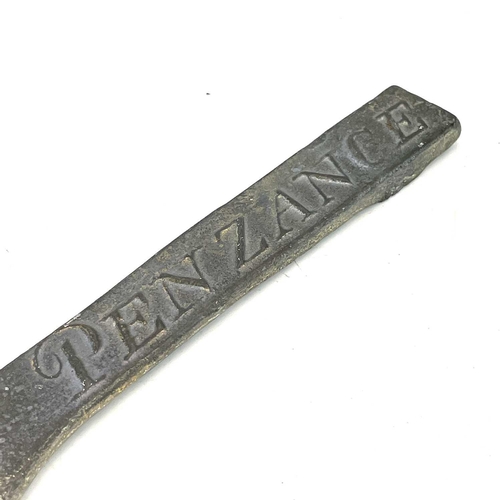 256 - A Bolitho & Sons Penzance tin ingot bar length 35.5cm