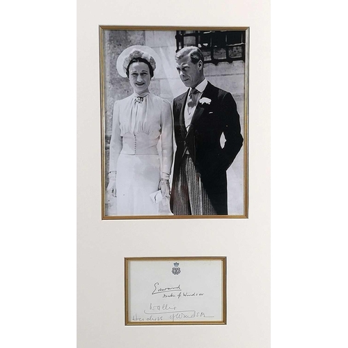 263 - The Duke & Duchess of Windsor, a black and white photograph with their signatures. The photograph an... 