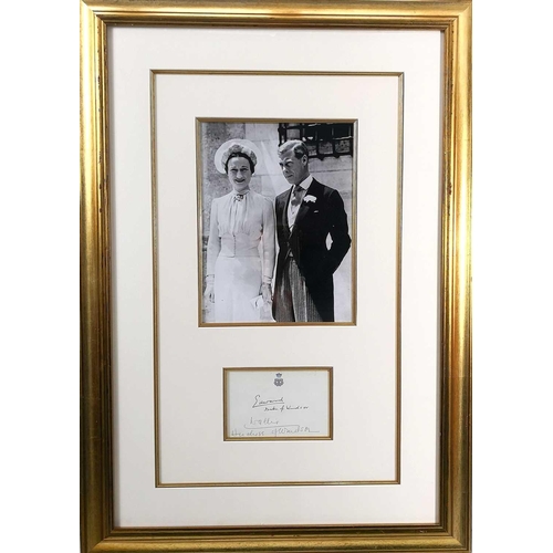 263 - The Duke & Duchess of Windsor, a black and white photograph with their signatures. The photograph an... 