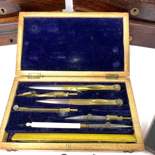 274 - A collection of assorted drawing instruments, Victorian and later, including cased sets and spares (... 