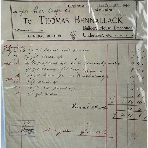 291 - Local interest: Early 20th century invoices from local businesses. (16)