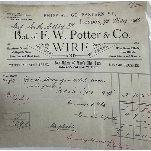 291 - Local interest: Early 20th century invoices from local businesses. (16)