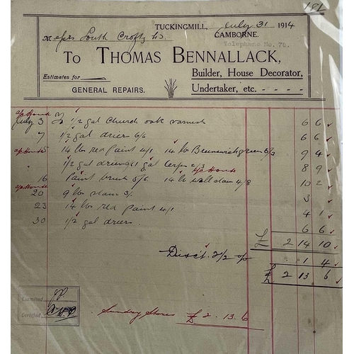 291 - Local interest: Early 20th century invoices from local businesses. (16)