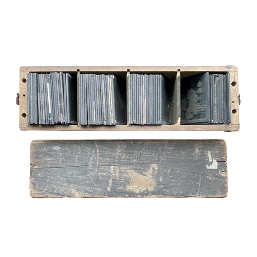 293 - Inuit interest, 66 magic lantern slides, early 20th century, within original wooden box. A fascinati... 