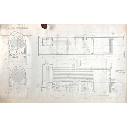 296 - A collection of sixteen 19th century engravings of various locomotives and of varying sizes largest ... 