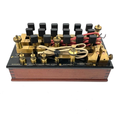 349 - An early 20th century galvanometer 533 in original wood stowage case, together with a Gambrell Bros ... 