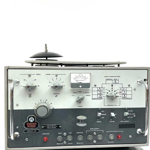 374 - A mid century Marconi Atalanta marine receiver together with a Marconi Marine Salvor-III transmitter... 