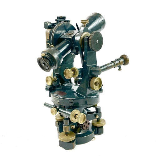 377 - A Cooke Troughton & Sims York England theodolite No Y35063 military issue grey lacquered finish in t... 