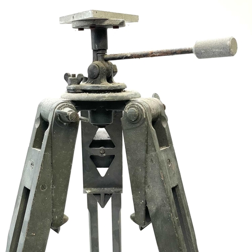 387 - An E R Watts & Sons military issue theodolite adjustable tripod with lacquered brass mounts impresse... 