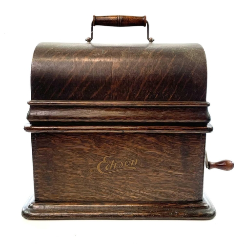 5 - An Edison Standard Phonograph, serial number 531750, in a bentwood oak case with model C reproducer ... 