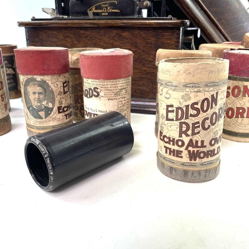 5 - An Edison Standard Phonograph, serial number 531750, in a bentwood oak case with model C reproducer ... 