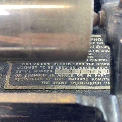 5 - An Edison Standard Phonograph, serial number 531750, in a bentwood oak case with model C reproducer ... 