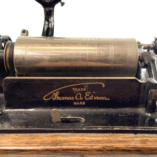 5 - An Edison Standard Phonograph, serial number 531750, in a bentwood oak case with model C reproducer ... 