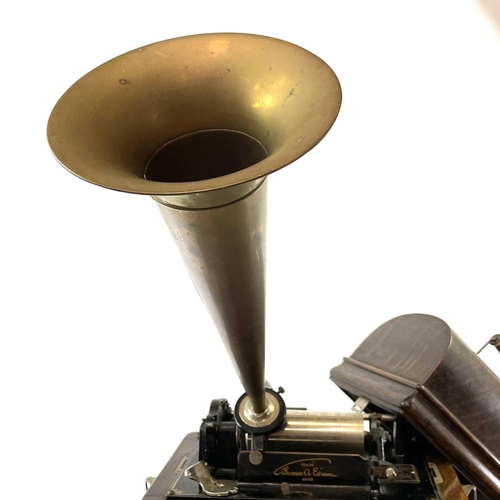 5 - An Edison Standard Phonograph, serial number 531750, in a bentwood oak case with model C reproducer ... 