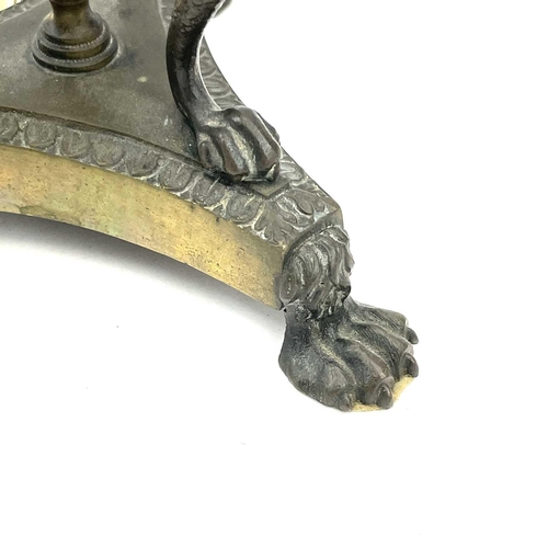 54 - A George III paktong candlestick, of neo-classical form with a tapered fluted column, height 25cm, t... 