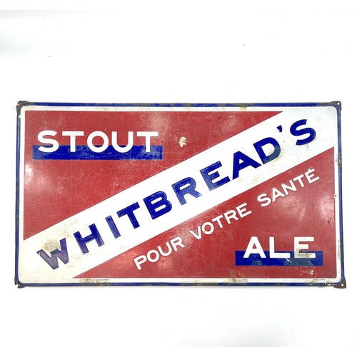 60 - A French Whitbread's enamel advertising sign, titled 'Stout Ale Pour Votre Sante', stamped emailgrap... 