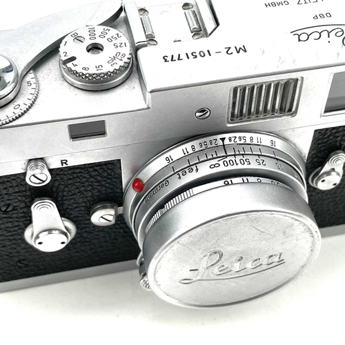 65 - A Leica Rangefinder M2 serial number 1051773 with a Ernst Leitz GmbH Wetzlar Elmar f=5cm 1:2:8 lens ... 