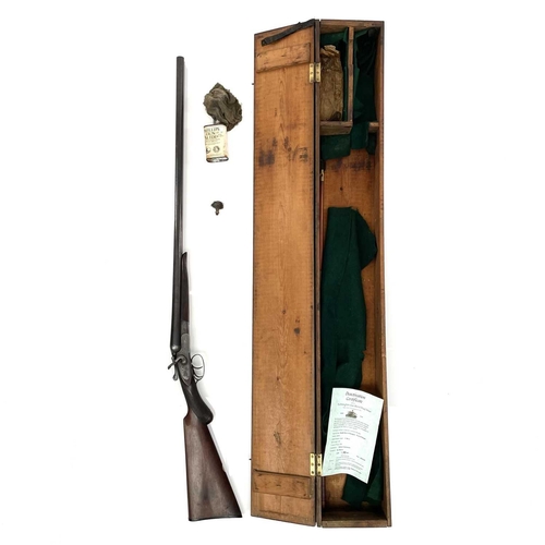 69 - A deactivated Fred Williams double barrel 12 bore shotgun, with walnut stock, in pine case with clea... 