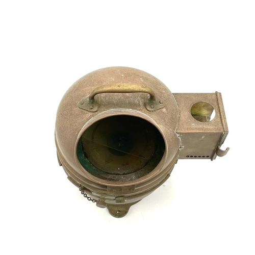 78 - A ship's brass binnacle compass, early 20th century, with applied patent number 01151A, height 28cm.