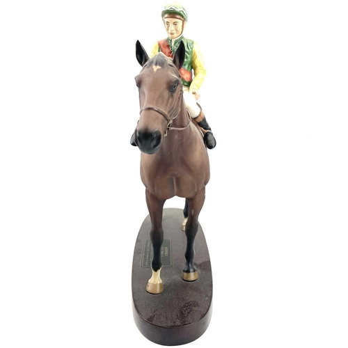 813 - Beswick Connoisseur, a model of Nijinsky with Lester Piggot up, on a titled wooden base, height 32cm... 