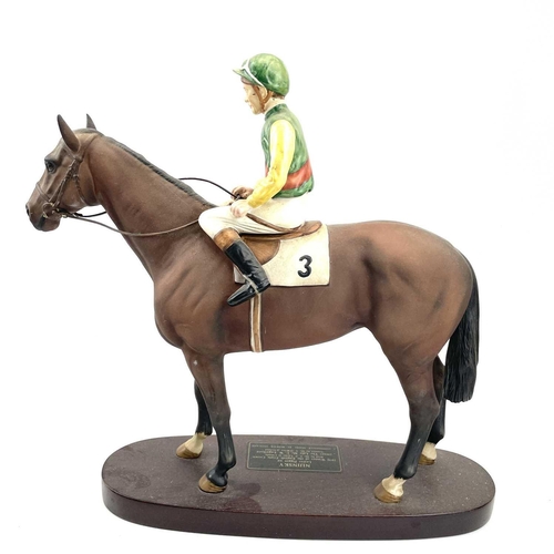 813 - Beswick Connoisseur, a model of Nijinsky with Lester Piggot up, on a titled wooden base, height 32cm... 