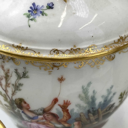 819 - A Meissen cabaret set, 19th century, comprising; a shaped oval tray, a coffee pot and cover, a sugar... 