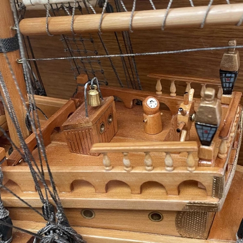 83 - A model of the three masted sailing ship 'Tortoise', made in 1985 by K.H.,Sinclair, Penberth, Cornwa... 