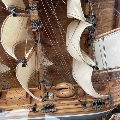 83 - A model of the three masted sailing ship 'Tortoise', made in 1985 by K.H.,Sinclair, Penberth, Cornwa... 