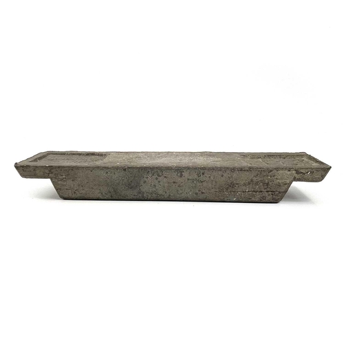 85 - A 56lb Cornish tin ingot from Carvedras Smelting Works, Truro, L C Daubaz assay mark, salvaged from ... 