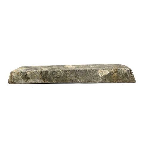 86 - A 28lb Cornish tin ingot from Carvedras Smelting Works, Truro, L C Daubuz assay mark, salvaged from ... 