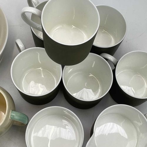 886 - Susie Cooper, for Wedgwood, a Forest pattern part coffee set, comprising six cups and saucers, cream... 