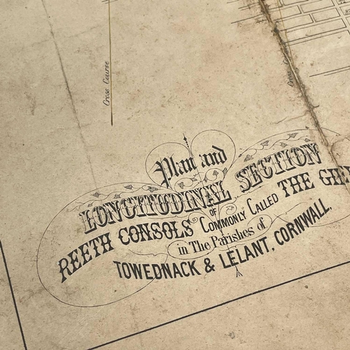 89 - A Cornish mine map for Reeth Consols, printed by Waterlow & Sons, London, 48 x 60mm.