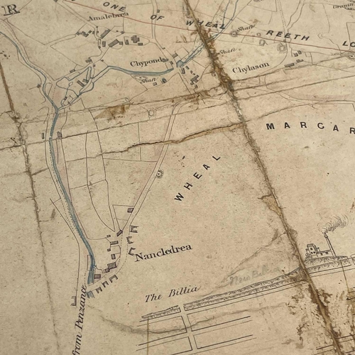 89 - A Cornish mine map for Reeth Consols, printed by Waterlow & Sons, London, 48 x 60mm.