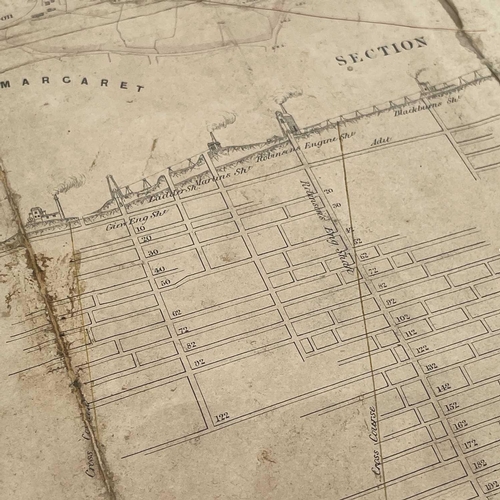 89 - A Cornish mine map for Reeth Consols, printed by Waterlow & Sons, London, 48 x 60mm.