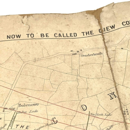 89 - A Cornish mine map for Reeth Consols, printed by Waterlow & Sons, London, 48 x 60mm.