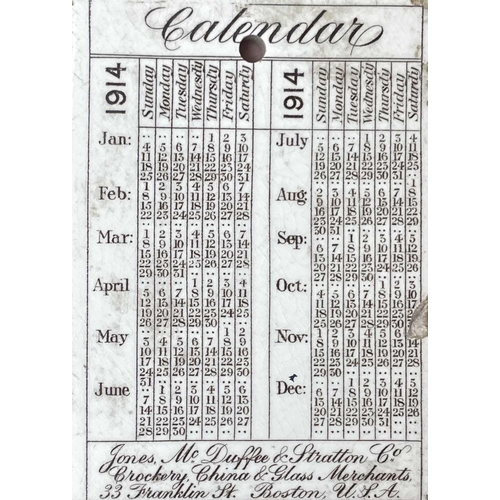 892 - An unusual group of six Wedgwood advertising Calendar tiles, for the American market, printed in sep... 