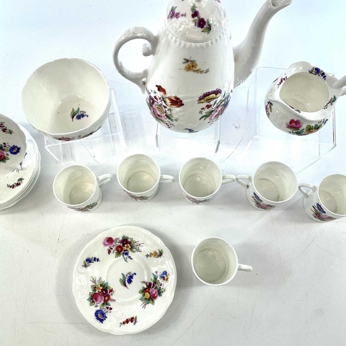 904 - A Coalport porcelain part coffee service decorated with floral sprays comprising: coffee pot and cov... 