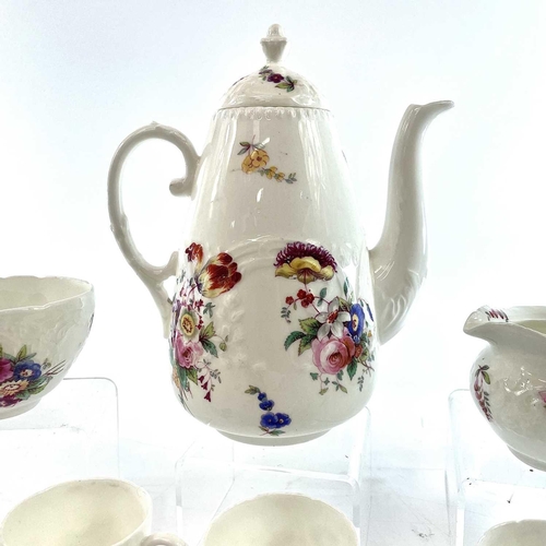 904 - A Coalport porcelain part coffee service decorated with floral sprays comprising: coffee pot and cov... 